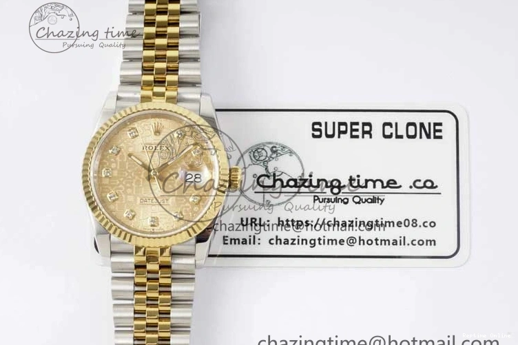 0110 Tailored DateJust 36mm DIWF 1:1 Best Edition 904L Steel Computer Dial Diamonds Markers on SS YG Jubilee Bracelet SA 2314